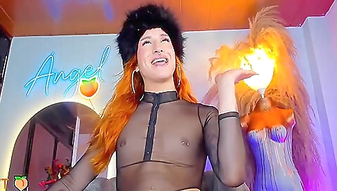 Hot redhead with a big booty is having fun with her big black cock