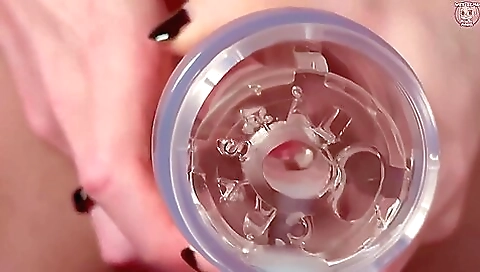 Solo amateur girl wearing a white dress and sucking a dildo