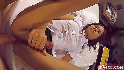 Brunette lady does anal sex after her dick is licking