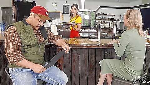 Big ass whore with big tits riding cock on interracial