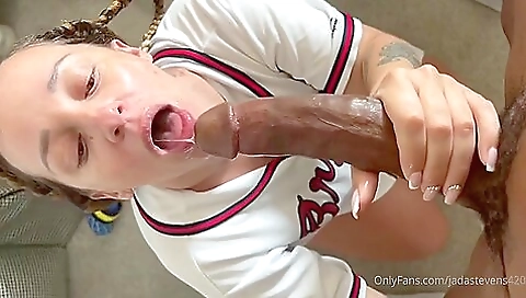 Beautiful brunette beauty in a sexy black dress gets a facial