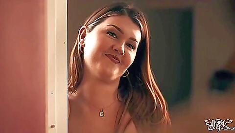 Horny brunette shemale is happy to be dominated and fucked