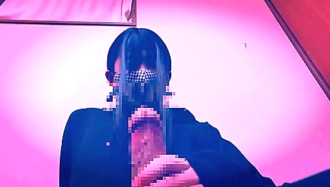 Japanese beauty masturbates to her pussy in a black webcam